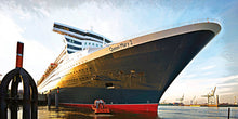 Lade das Bild in den Galerie-Viewer, Queen Mary 2 im Anlegemanöver. Zum Teil in Kreide | Hamburg Foto "Queen Mary 2 im Anlegemanöver. Zum Teil in Kreide" als Wandbild auf Leinwand kaufen