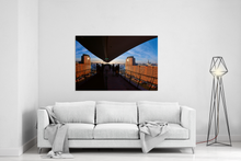 Lade das Bild in den Galerie-Viewer, im Glas gespiegelte Elphi, parallel dazu die Kehrwiederspitze | Hamburg Foto "im Glas gespiegelte Elphi, parallel dazu die Kehrwiederspitze" als Wandbild auf Leinwand kaufen