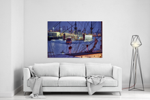 Lade das Bild in den Galerie-Viewer, Hafen mit Dock 10 und Fähr-Verkehr | Hamburg Foto "Hafen mit Dock 10 und Fähr-Verkehr" als Wandbild auf Leinwand kaufen