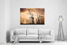 Lade das Bild in den Galerie-Viewer, Kräne am Dock 10, Blohm & Voss | Hamburg Foto "Kräne am Dock 10, Blohm & Voss" als Wandbild auf Leinwand kaufen